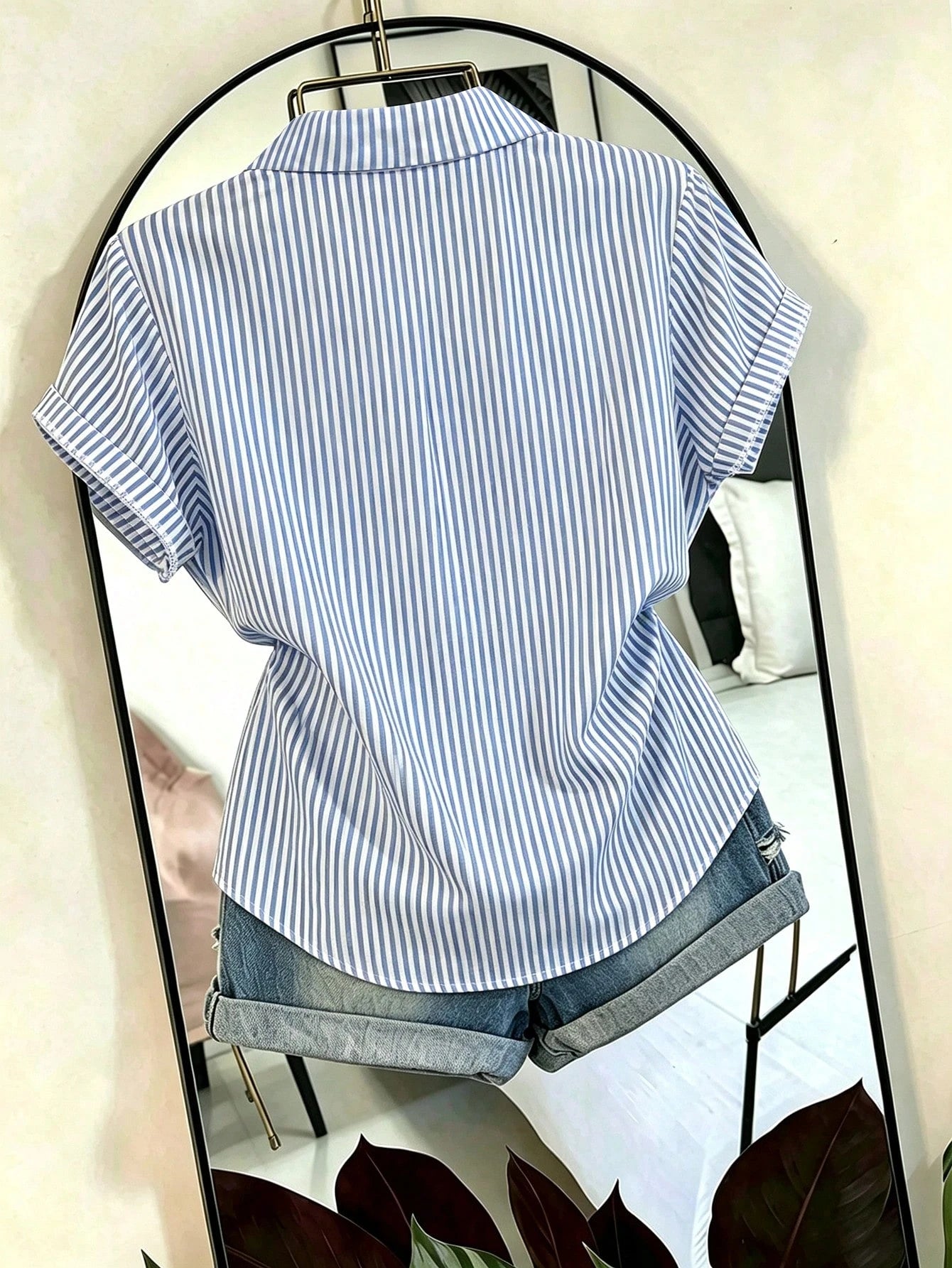 Franclia Elegant Leopard Print Asymmetrical Hem Casual Vacation & Commute Women Shirt