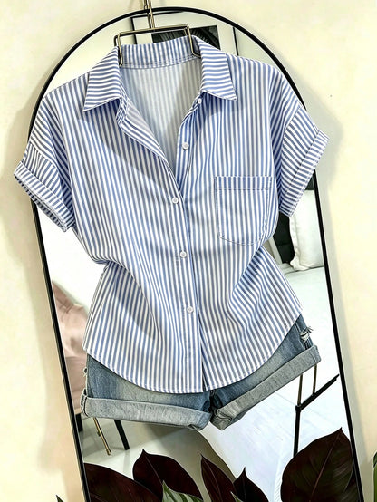 Franclia Elegant Leopard Print Asymmetrical Hem Casual Vacation & Commute Women Shirt