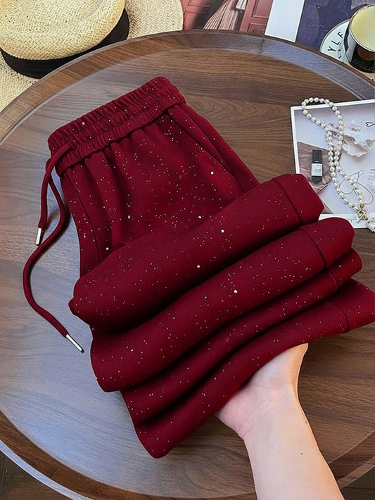 Franclia Starry Sky Elastic Waist Casual Straight Leg Wide Leg Pants