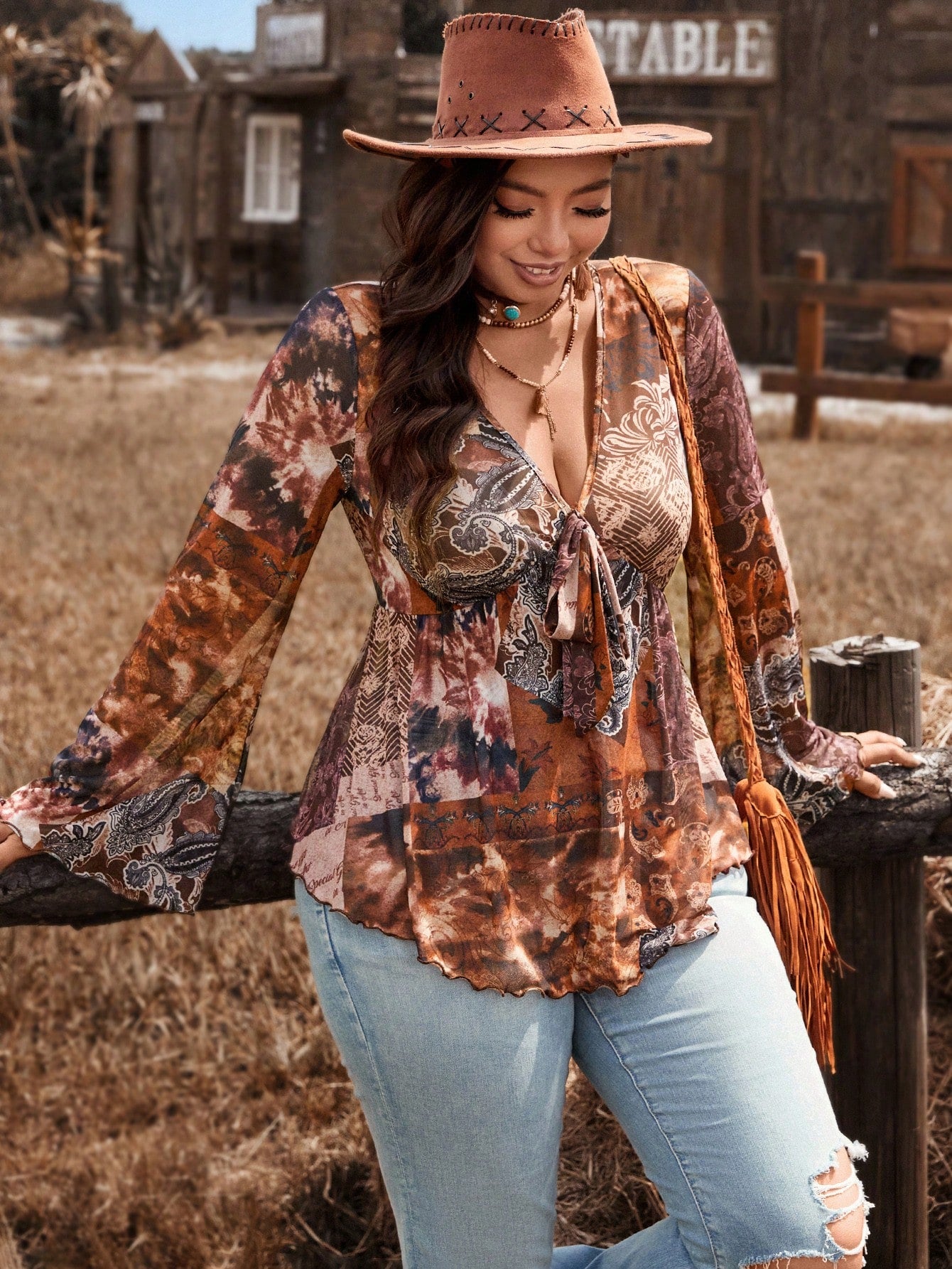 Freevana Plus Size Winter For Women Thanksgiving Going Out Tops Western Homecoming Western Woman Attire Raves Flapper Top Festival Rave Fall