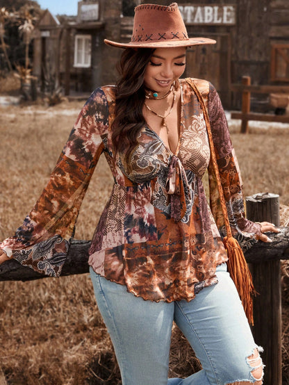 Freevana Plus Size Winter For Women Thanksgiving Going Out Tops Western Homecoming Western Woman Attire Raves Flapper Top Festival Rave Fall