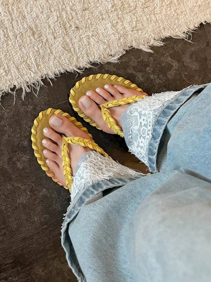 French Square Toe Open Toe Thong High Heel Stilettos Sandals Summer New Kitten Heel Stiletto Heel Flip Flop Sandals,Flip Flops