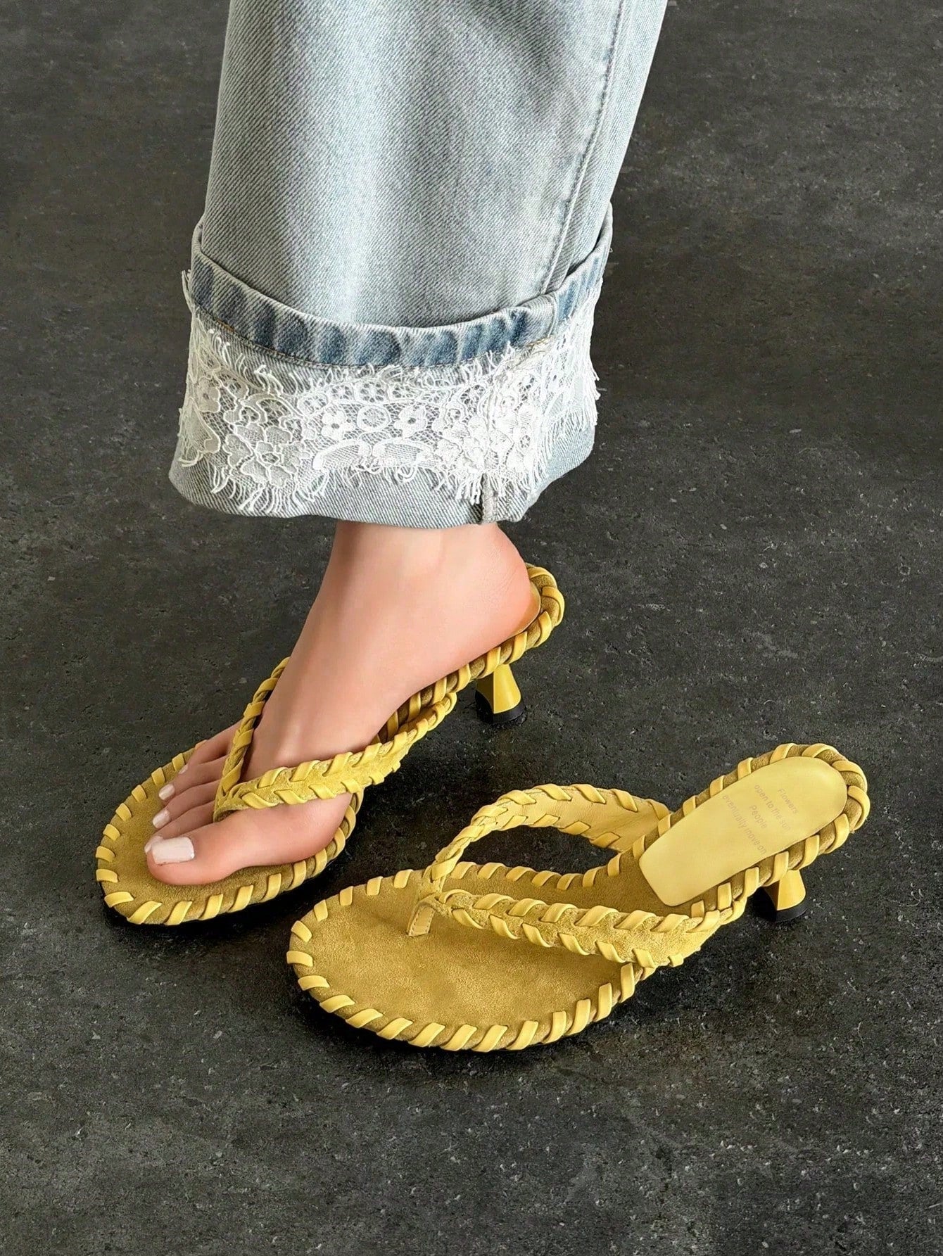 French Square Toe Open Toe Thong High Heel Stilettos Sandals Summer New Kitten Heel Stiletto Heel Flip Flop Sandals,Flip Flops