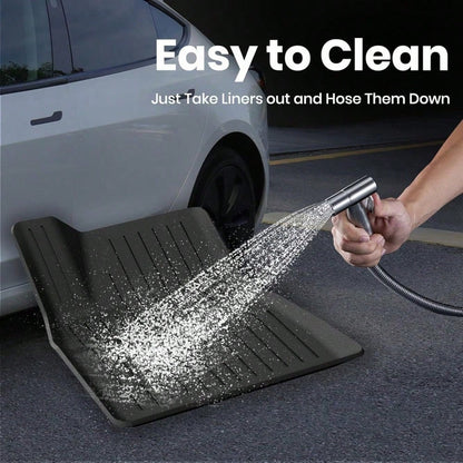 Full Coverage All Weather Floor Liners For Y TPE Premium Front Rear Row Mats Heavy Duty Protection Set