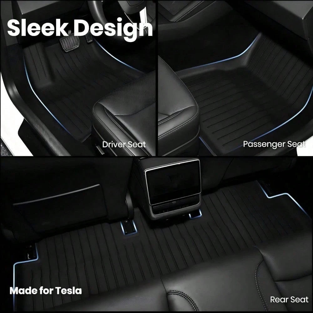 Full Coverage All Weather Floor Liners For Y TPE Premium Front Rear Row Mats Heavy Duty Protection Set