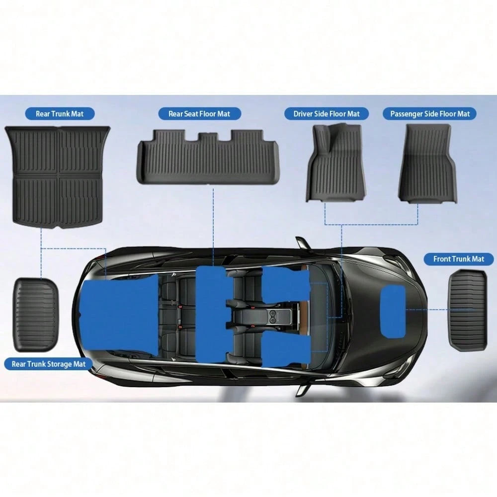 Full Coverage All Weather Floor Liners For Y TPE Premium Front Rear Row Mats Heavy Duty Protection Set
