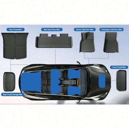 Full Coverage All Weather Floor Liners For Y TPE Premium Front Rear Row Mats Heavy Duty Protection Set