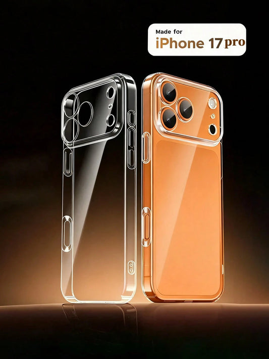 Full Coverage Integrated Transparent Thick Anti-Drop Lens Protection Basic Phone Case Compatible With 17/17 Air/17 Pro/17 Pro Max/16 Pro Max/16/16 Pro/16 Plus/16E/15/15 Plus/15 Pro/15 Pro Max/14/14 Pl