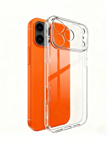Full Coverage Integrated Transparent Thick Anti-Drop Lens Protection Basic Phone Case Compatible With 17/17 Air/17 Pro/17 Pro Max/16 Pro Max/16/16 Pro/16 Plus/16E/15/15 Plus/15 Pro/15 Pro Max/14/14 Pl