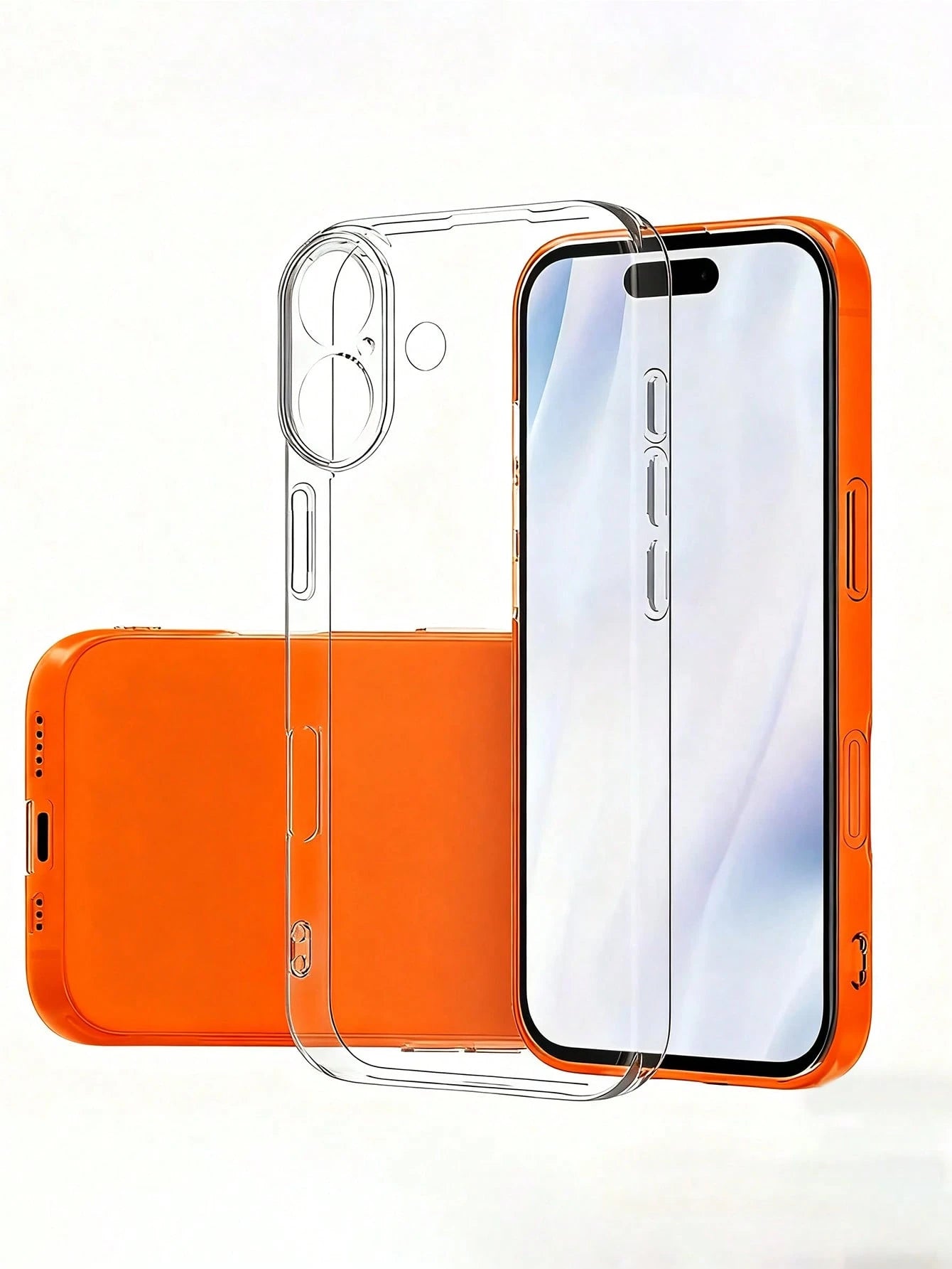 Full Coverage Integrated Transparent Thick Anti-Drop Lens Protection Basic Phone Case Compatible With 17/17 Air/17 Pro/17 Pro Max/16 Pro Max/16/16 Pro/16 Plus/16E/15/15 Plus/15 Pro/15 Pro Max/14/14 Pl