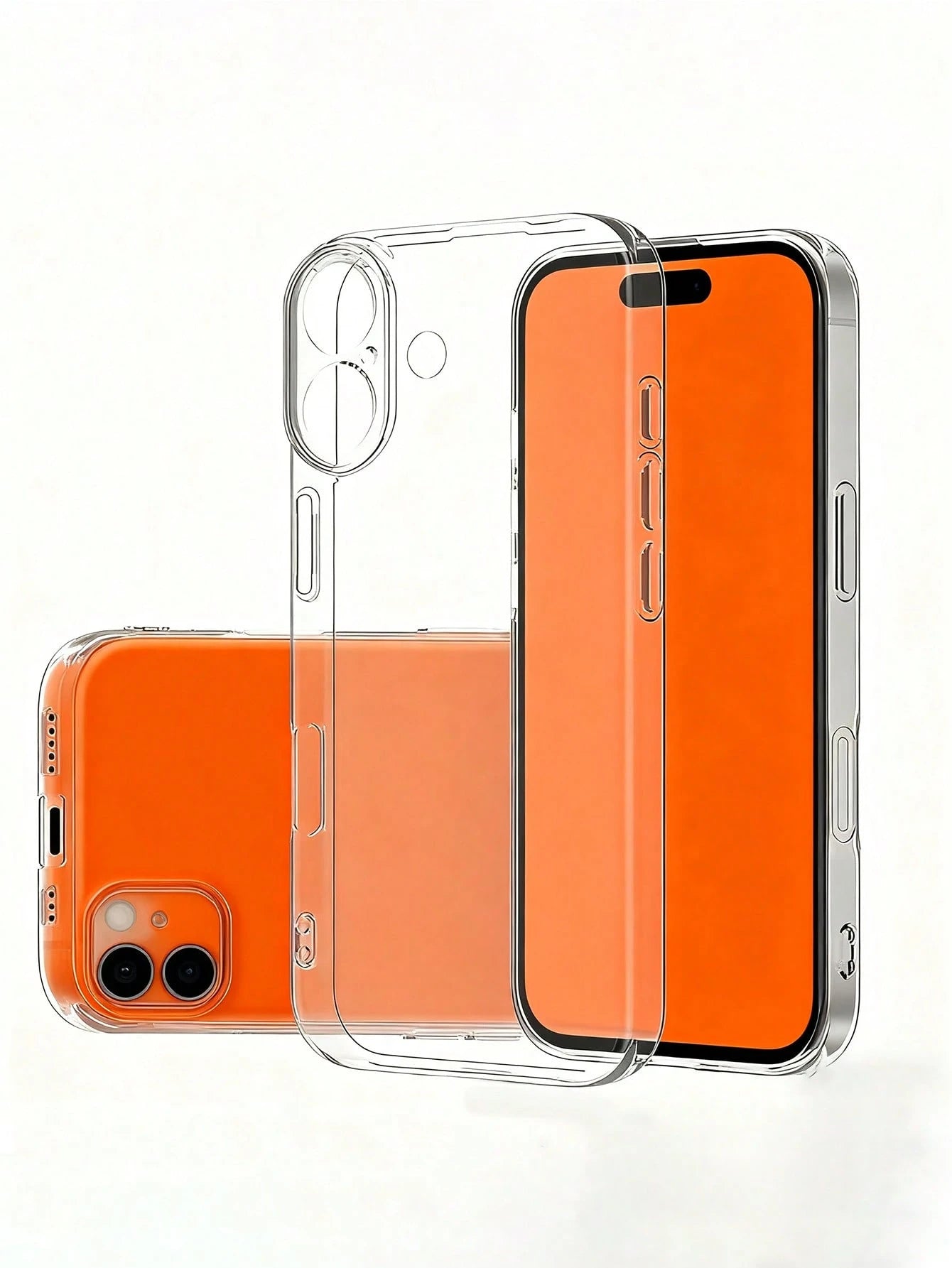 Full Coverage Integrated Transparent Thick Anti-Drop Lens Protection Basic Phone Case Compatible With 17/17 Air/17 Pro/17 Pro Max/16 Pro Max/16/16 Pro/16 Plus/16E/15/15 Plus/15 Pro/15 Pro Max/14/14 Pl