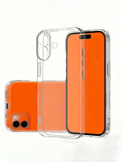 Full Coverage Integrated Transparent Thick Anti-Drop Lens Protection Basic Phone Case Compatible With 17/17 Air/17 Pro/17 Pro Max/16 Pro Max/16/16 Pro/16 Plus/16E/15/15 Plus/15 Pro/15 Pro Max/14/14 Pl