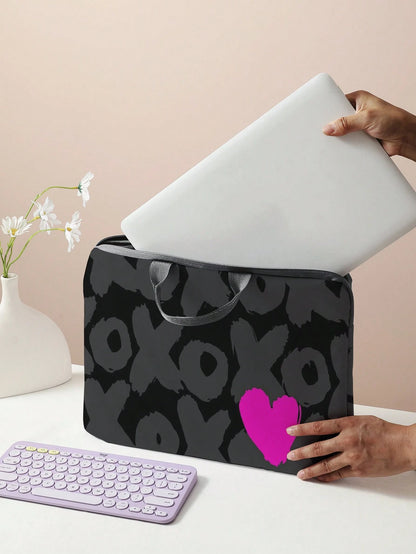Full Print Heart Pattern Laptop Bag Classroom Laptop Bags Classroom Bags Teacher Storage Bags Classroom Organizer Bags Back To School For School For Tablet Back To School Supplies Laptop Cover Laptop