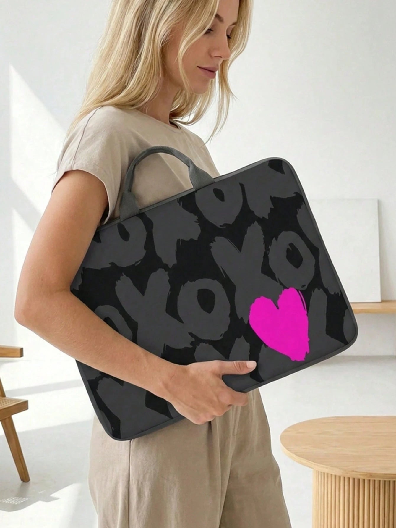 Full Print Heart Pattern Laptop Bag Classroom Laptop Bags Classroom Bags Teacher Storage Bags Classroom Organizer Bags Back To School For School For Tablet Back To School Supplies Laptop Cover Laptop