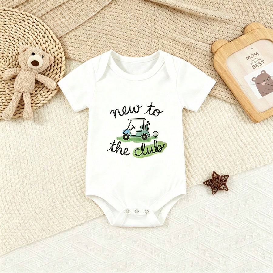Funny Golf Print 100% Cotton Baby Boy Bodysuit Newborn Romper