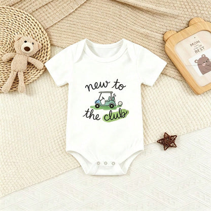 Funny Golf Print 100% Cotton Baby Boy Bodysuit Newborn Romper