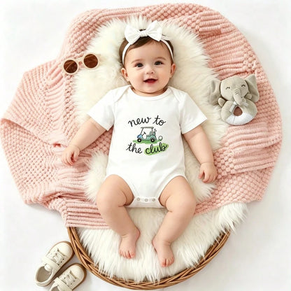 Funny Golf Print 100% Cotton Baby Boy Bodysuit Newborn Romper