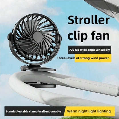 Gaiatop Portable Clip-On Fan, Small Powerful 3-Speed Quiet 360° Rotating, 500mAh 3.7V, USB Rechargeable, Mini Personal Desktop Home Office Camping Cooling Fan, Women's Gift, Pink/Black/Blue/White