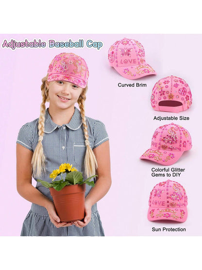 Gifts For Girls Age 4 5 6 7 8 9 10, Decorate Your Own Water Bottle And Baseball Cap, Birthday Gifts For Kids Ages 4-6, Fun Arts And Crafts Kit For Kids DIY Gift For Daughter Granddaughter 4-6 4-8