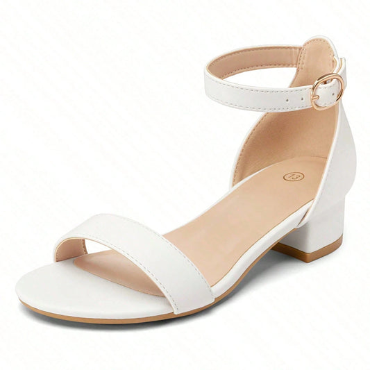 Girl's Casual Sandals Comfortable Low Heel Summer Open Toe Dress Shoes Lightweight Everyday Walking Shoes