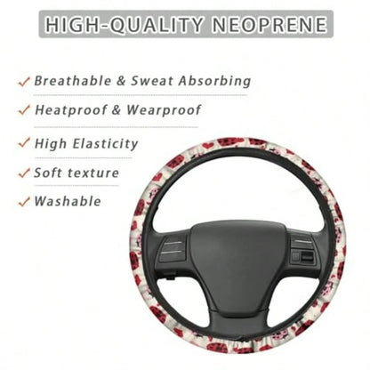 GLadybug Steering Wheel Cover Green Soft Elastic Car Steering Wheel Cover Universal Vehicle Interior Accories For Women Girly1