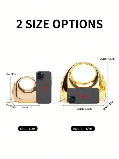 Glamine Acrylic Crescent Moon Shaped Handbag, Fashionable Multi-Function Chain Shoulder Crossbody Bag, Phone Pouch, Earphone Case, Lipstick Holder, Ideal For Valentine's Day, Birthday, Anniversary Gif