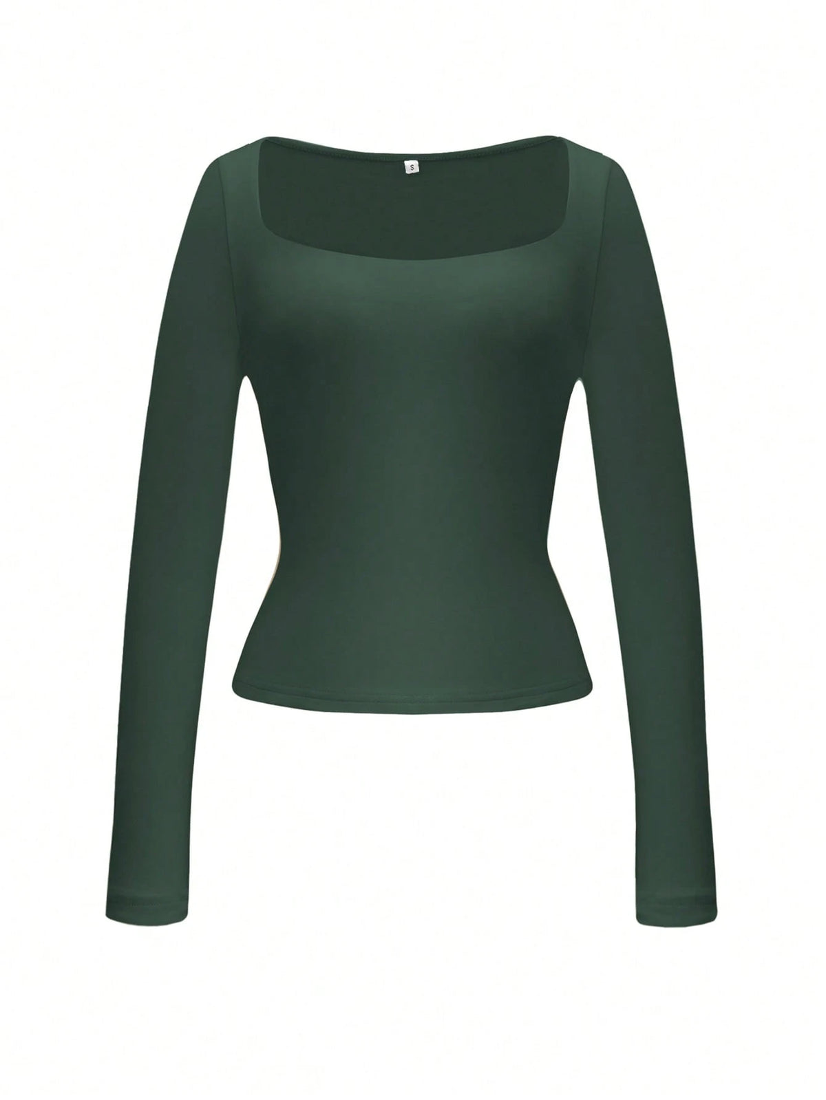 GLAMSKIN Women's Striped Sexy Fitted Long Sleeve Knit Top, Solid Color Square Neck Basic T-Shirt, Suitable For Autumn Outings, Daily Casual Streetwear, Back To School Season