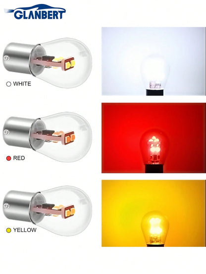 GLANBERT 2pcs Car Turn Signal Lamp/Brake Light/Tail Light/Headlight/Reverse Light/Brake Light Bulbs, 1156 1157 BA15S BAU15S BA15D BAY15D
