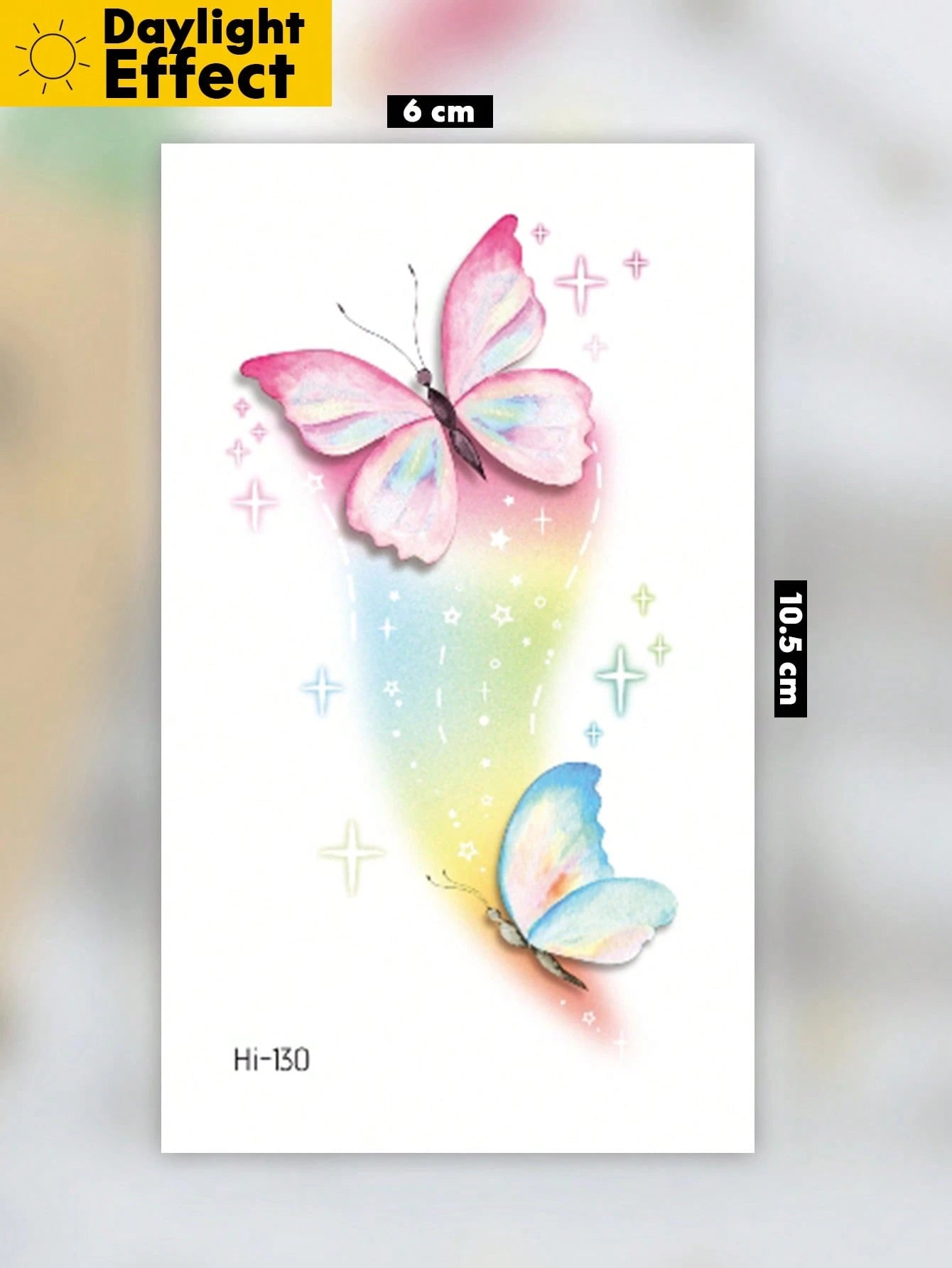 Glow Butterfly Tattoo Sticker, Luminous Butterfly Temporary Tattoo With Galaxy Planet Design, Glow In The Dark Fake Tattoo Decal, Waterproof Long Lasting Body Art For Women Girls, Fantasy Fairy Style