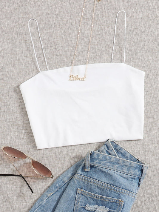 GlowEve Solid Slim Cami Crop Top