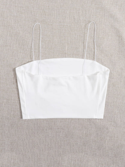 GlowEve Solid Slim Cami Crop Top