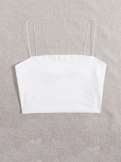 GlowEve Solid Slim Cami Crop Top