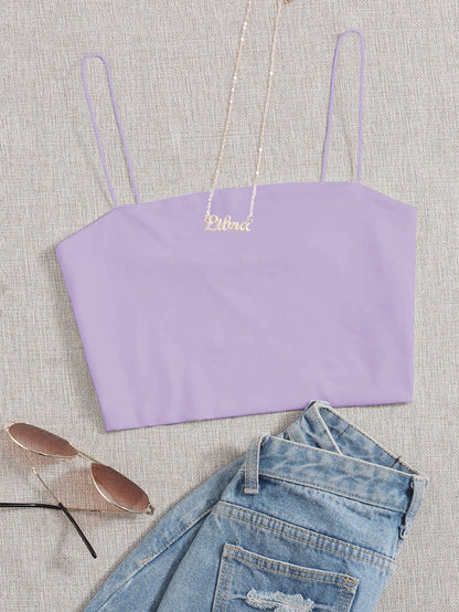 GlowEve Solid Slim Cami Crop Top