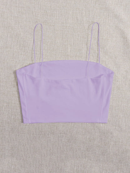 GlowEve Solid Slim Cami Crop Top