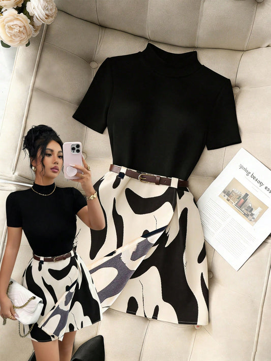 GlowEve Women's Casual Daily Printed Mini Skirt