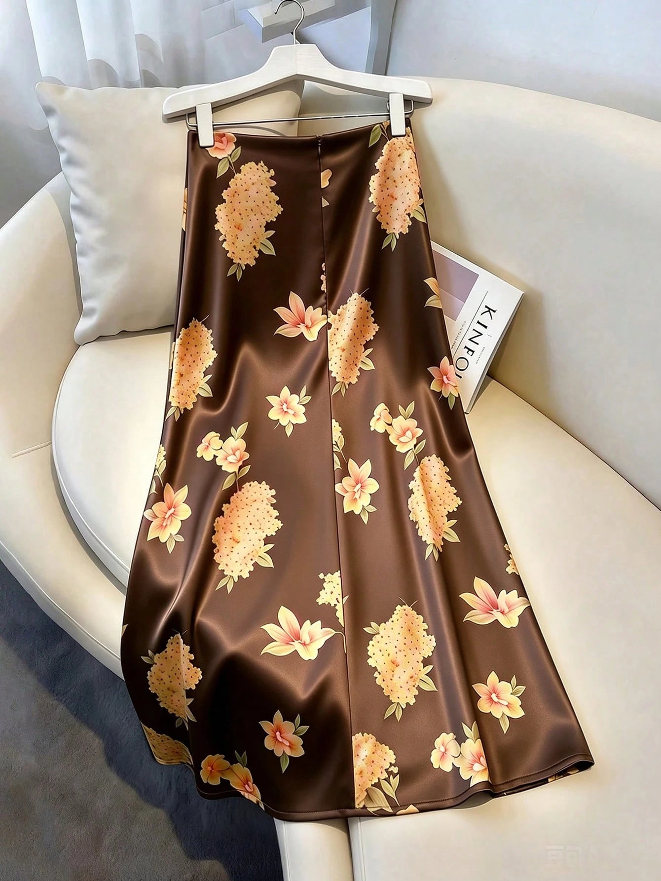 GlowEve Women's Elegant Commute Floral Print Skirt