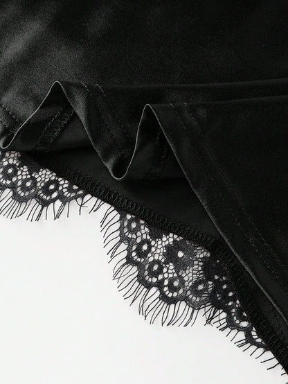 GlowEve Women's Lace Patchwork Pleated Casual Versatile Daily Outing Skirt
