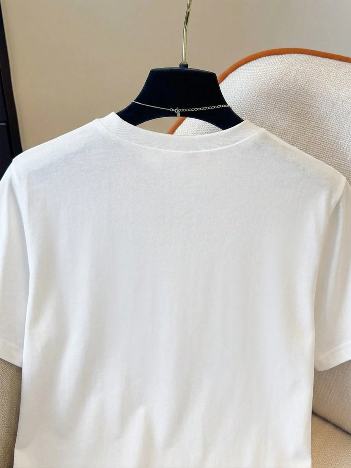 GlowEve Women's Round Neck Lace Patchwork Casual Versatile Daily Wear T-Shirt