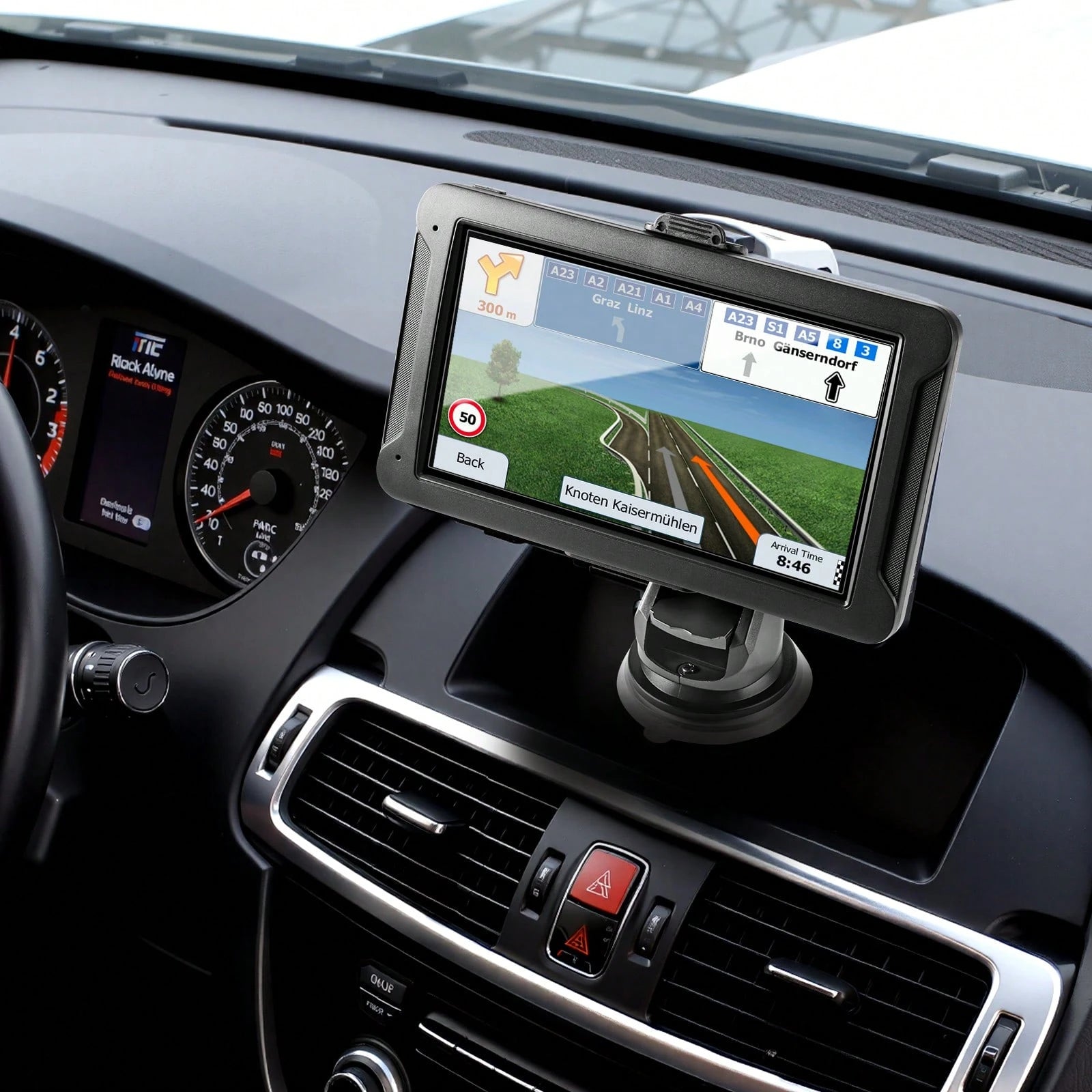 GPS Navigator For Car, 7 Inch Touch Screen 16GB GPS Navigation System With Built-In Dash Cam, Voice Turn-By-Turn Guidance, Speed And Red Light Warning, Custom Truck Routing, For Car Truck RV