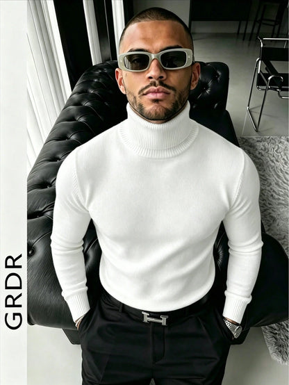 GRDR Men's Crew Neck Long Sleeve Sweater, Versatile Everyday Wear Knitted Pullover