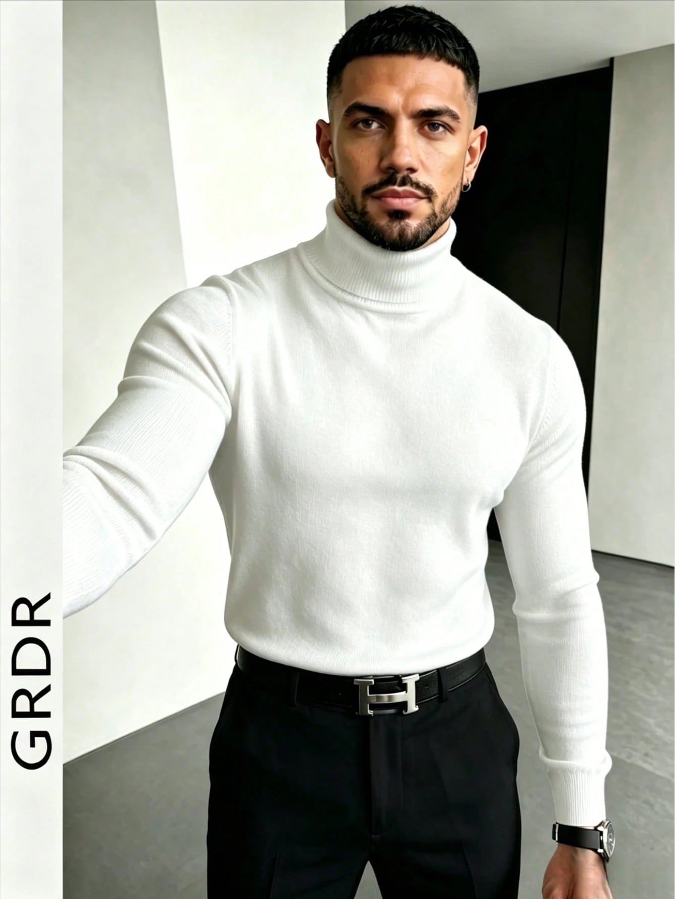 GRDR Men's Crew Neck Long Sleeve Sweater, Versatile Everyday Wear Knitted Pullover