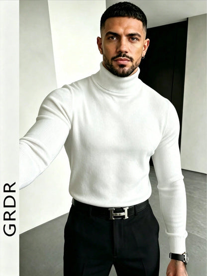 GRDR Men's Crew Neck Long Sleeve Sweater, Versatile Everyday Wear Knitted Pullover