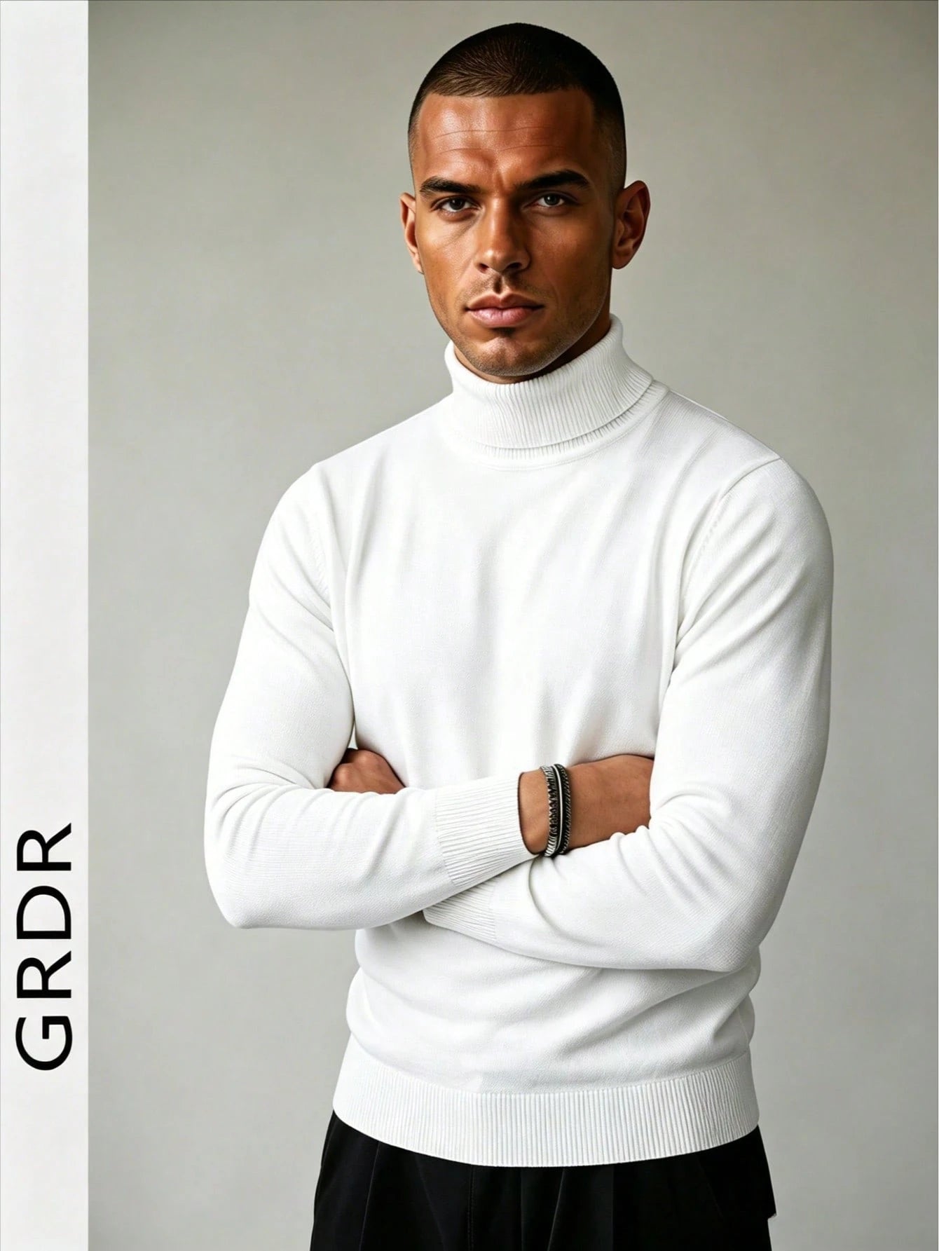 GRDR Men's Crew Neck Long Sleeve Sweater, Versatile Everyday Wear Knitted Pullover