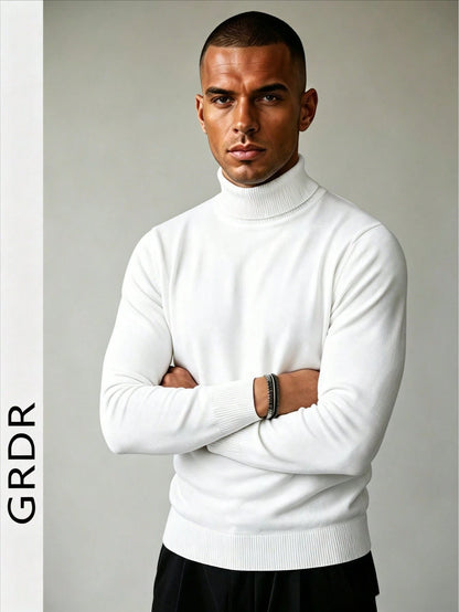 GRDR Men's Crew Neck Long Sleeve Sweater, Versatile Everyday Wear Knitted Pullover