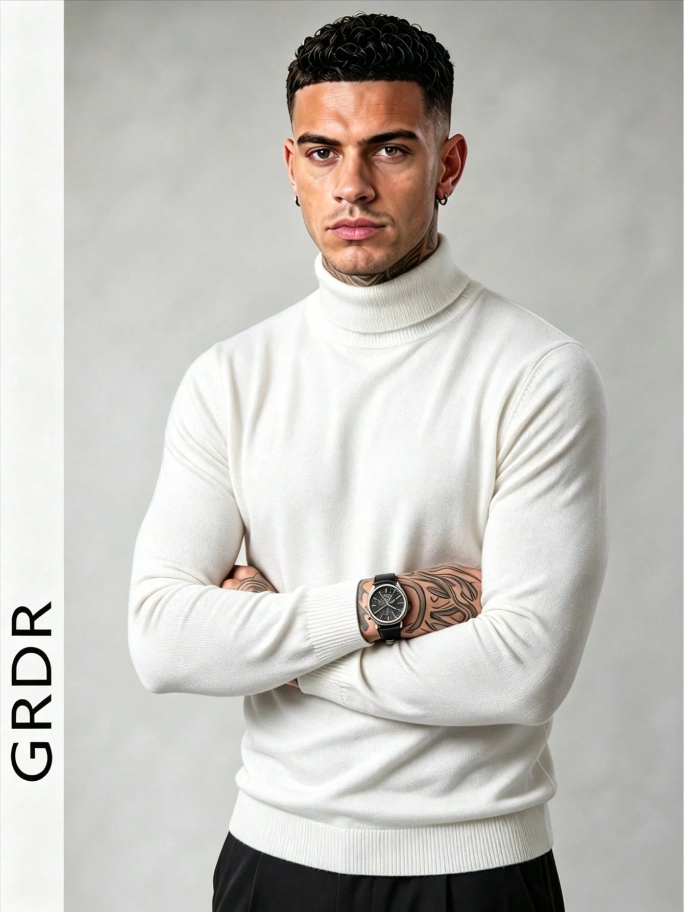GRDR Men's Crew Neck Long Sleeve Sweater, Versatile Everyday Wear Knitted Pullover