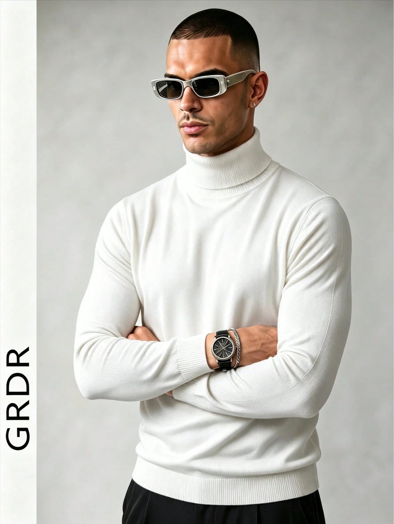 GRDR Men's Crew Neck Long Sleeve Sweater, Versatile Everyday Wear Knitted Pullover