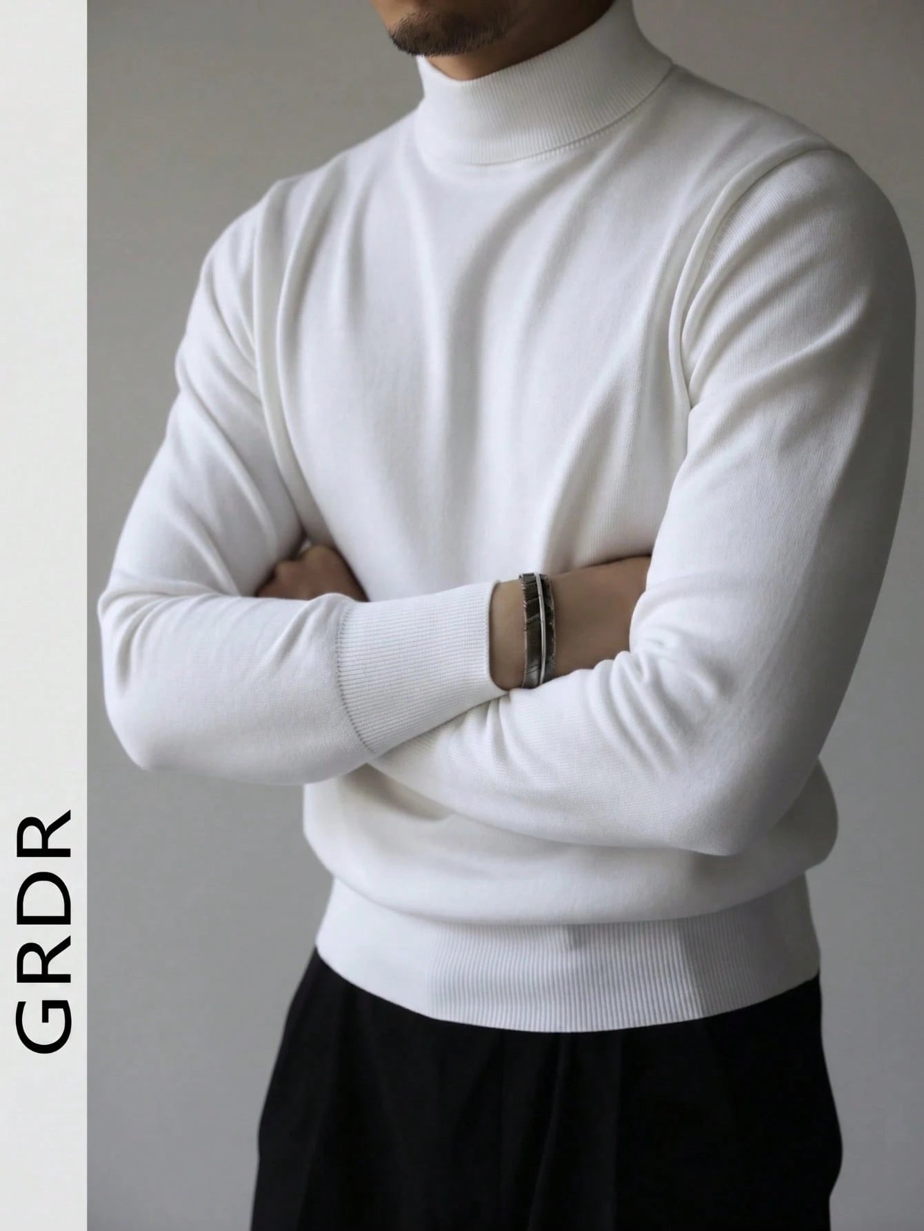GRDR Men's Crew Neck Long Sleeve Sweater, Versatile Everyday Wear Knitted Pullover