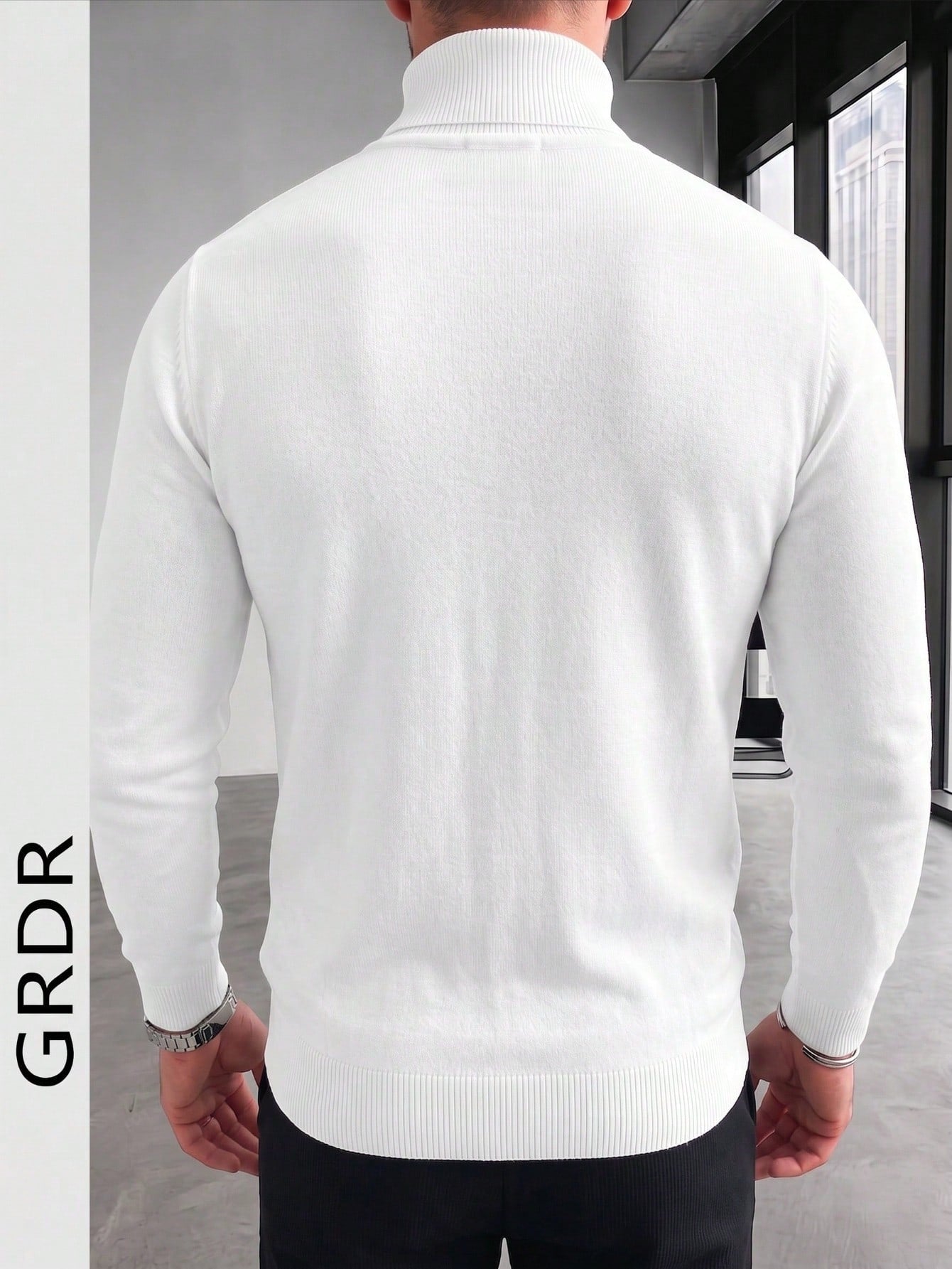 GRDR Men's Crew Neck Long Sleeve Sweater, Versatile Everyday Wear Knitted Pullover