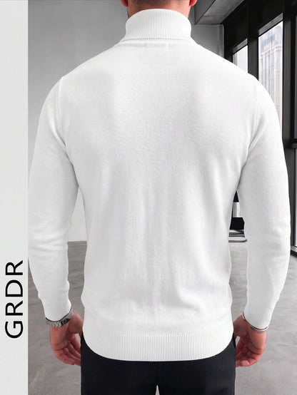 GRDR Men's Crew Neck Long Sleeve Sweater, Versatile Everyday Wear Knitted Pullover