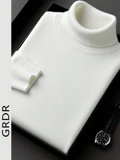 GRDR Men's Crew Neck Long Sleeve Sweater, Versatile Everyday Wear Knitted Pullover